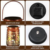 Solar Lantern Outdoor Hanging — Metal Hummingbird Solar Lights with Floral Projection, IP65 Waterproof, Auto On/Off, 8–12H Illumination, Garden Décor Gift for Mom Grandma Women Patio
