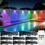Solar Fence Lights Outdoor with Remote, 8 Pack 9 Colors & 11 Lighting Modes Fence Lights Solar Powered Waterproof IP65 Color Changing Solar Lights for Fence Garden Yard Patio Deck Step Wall