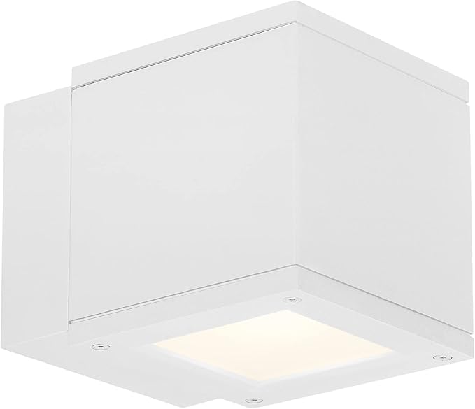 WAC Lighting WS-W2505-WT Rubix LED Outdoor Wall Light Fixture, Double Light, 3000K, White