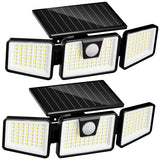 INCX Solar Lights Outdoor, 3000LM Motion Sensor Outdoor Lights, 2PCS, Black