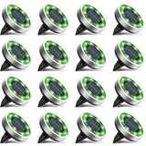 btfarm 16 Pack Solar Lights Outdoor Waterproof, 8 LED Solar Ground Lights