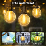 LAMPHOME LED Outdoor String Light, 26Feet Patio Lights with12+1Edison Shatterproof Bulbs(1Spare), UL Waterproof Outside Lights connectable Dimmable for Backyard Porch Decor,Yellow