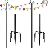 10ft String Light Poles for Soft Surfaces, Light Poles for Outdoor String Light, Perfect for Garden, Backyard, and | Lumora