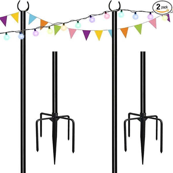 10ft String Light Poles for Soft Surfaces, Light Poles for Outdoor String Light, Perfect for Garden, Backyard, and | Lumora