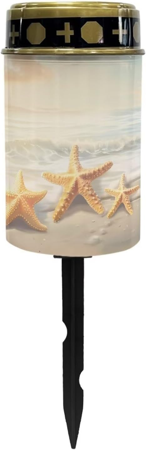 ZOUTAIRONG Solar Light for Cemetery Grave Starfish Pattern Durable Garden Lights Solar Powered Pathway Lights | Lumora