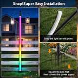 AILBTON 2-Pack 6.6FT RGB+IC Neon Ambient Light for Poles,Outdoor Clip-on Chasing Effect Lighting, Waterproof Neon Atmosphere Lights for Patio Outdoor Living Camping Party