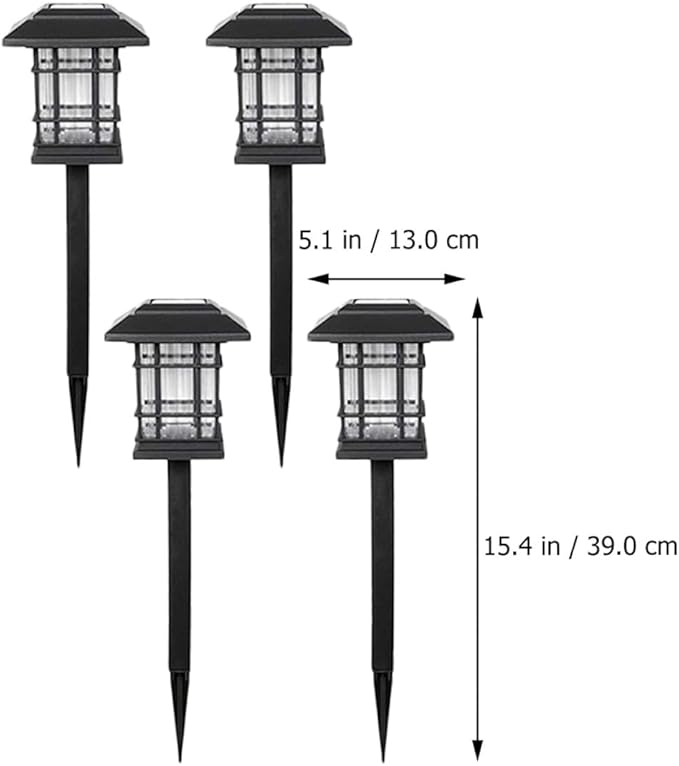 Kisangel Solar Pathway Lights Outdoor 4pcs Waterproof Solar Lawn Garden Landscape Lights with Warm White LED for Patio Yard Lighting