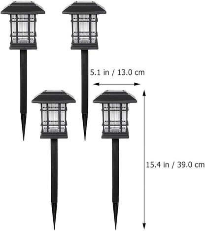 TOYANDONA Solar Pathway Lights 4pcs Warm White LED Solar Lawn Landscape Lights Waterproof Outdoor Garden Yard Lighting