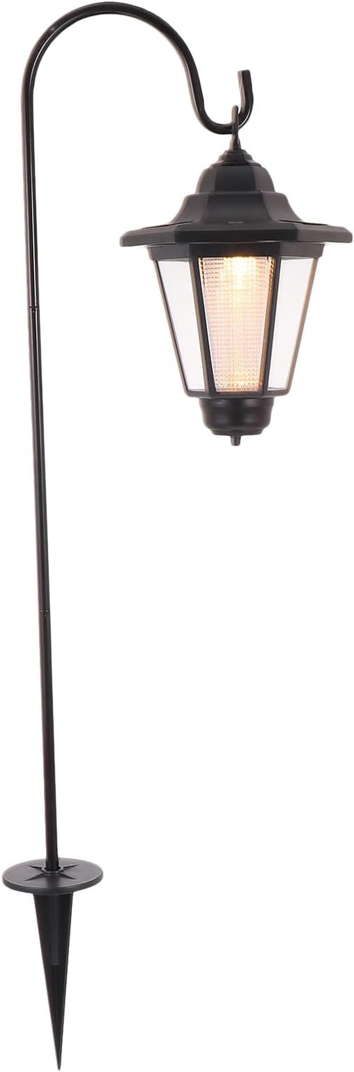 TOYANDONA Solar Lawn Light Hexagonal Vintage Outdoor Waterproof Solar Pathway Lamp for Garden Yard Landscape with Warm Yellow Glow