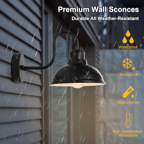 Barn Light Outdoor Wall Lights 8" Exterior Lighting Fixtures 2 Pack