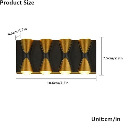 Exterior Lights Wall Mount, Up and Down Wall Lamp Indoor 8W Warm White 3000K Porch Lights IP65 Waterproof Morden Wall Sconces Lighting for House Stairs Garage Patio Cafe (Black)
