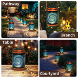 DIBIEECN Birthday Gifts for Women Mom Grandma Wife, Solar Lanterns Outdoor Waterproof, Metal Hanging Lights Garden Decor, LED Decorative Lantern for Patio Porch Backyard, Blue, 2 Pack