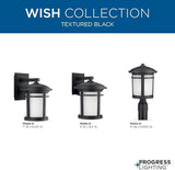 Progress Lighting Wish Collection 1-Light Etched White Linen Glass Craftsman Outdoor Small Wall Lantern Light | Lumora