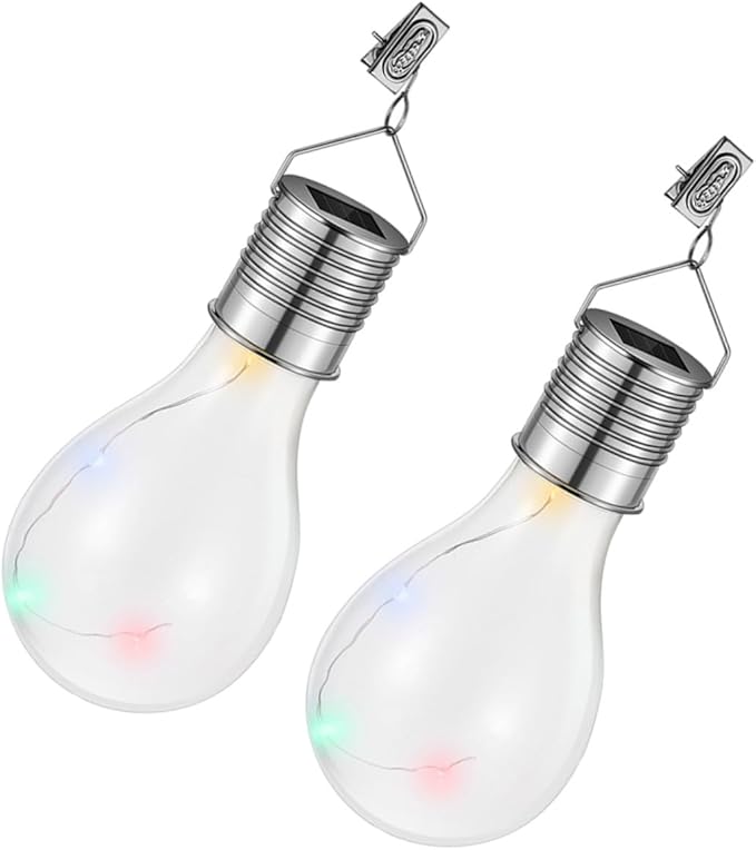 4pcs Solar LED Bulbs Copper Wire for Outdoor Hanging Lights Colorful Garden Decoration