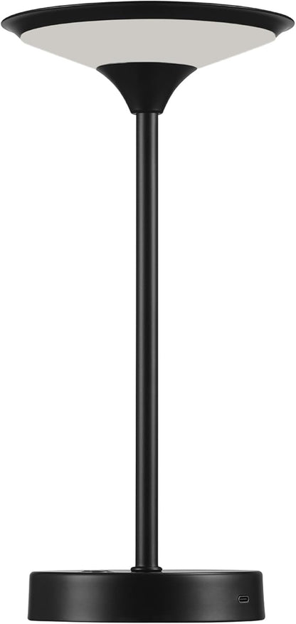 GLOBE Electric x Novogratz 60000031 12" 1.5W LED Integrated Outdoor Table Lamp, Matte Black, Frosted Diffuser, USB-C Charging Cable, On/Off Touch Switch on Base, 3-Step Dimmer, Outdoor Table Décor