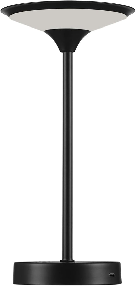 GLOBE Electric x Novogratz 60000031 12" 1.5W LED Integrated Outdoor Table Lamp, Matte Black, Frosted Diffuser, USB-C Charging Cable, On/Off Touch Switch on Base, 3-Step Dimmer, Outdoor Table Décor