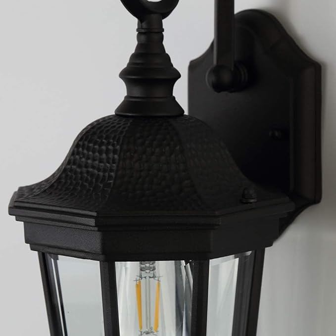 Outdoor Wall Lantern, Exterior Waterproof Outdoor Wall Light Fixtures, Black Aluminum Porch Sconces with E26 | Lumora