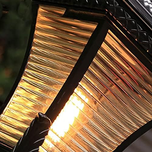 Post LightsLED American Solar Fence Light Square Solar Stigma Lamp Outdoor Waterproof Garden Path Lawn Step Landscape Lights No Wiring Is Required IP23 Classic Aluminium Glass Lighting Super Bright Wa
