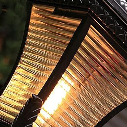Post LightsLED American Solar Fence Light Square Solar Stigma Lamp Outdoor Waterproof Garden Path Lawn Step Landscape Lights No Wiring Is Required IP23 Classic Aluminium Glass Lighting Super Bright Wa