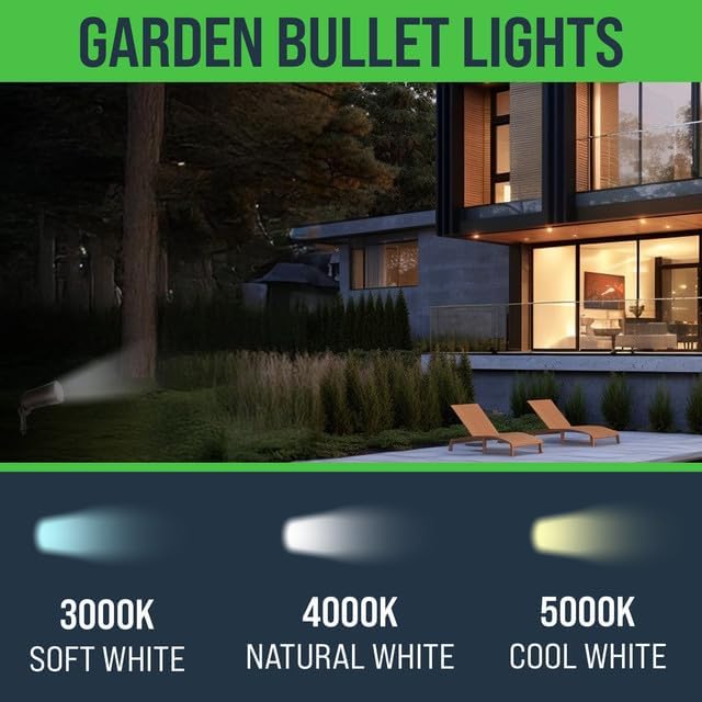 Outdoor Landscape Spotlights – 3000K/4000K/5000K Color Changing Options in Aluminum Housing – 120 Voltage | Lumora