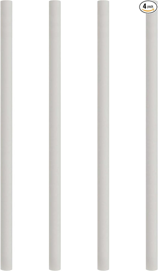 Solus 7-Foot Direct Burial Lamp Post – Outdoor Aluminum Light Pole – Fits Standard 3" Post Top Fixtures – Black, Bronze, or White, Made in USA, No Sensor, No Outlet (White, Set of 4)