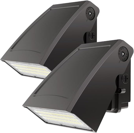 HYPERLITE LED Wall Pack 40W: 5200lm 5000K 0-90°Adjustable ETL Certified - 2PACK Wall Pack Lights Outdoor LED Small Wall Pack Downlight for Garage Yard Shop Doorway Barn Alleyways Entryway
