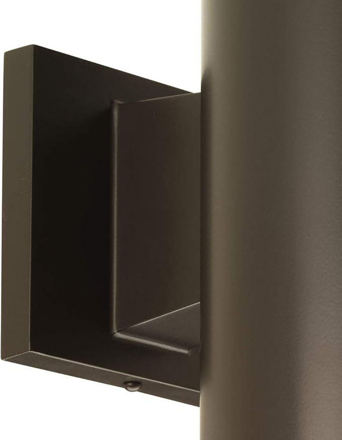 Progress Lighting 5-Inch Cylinder Outdoor Wall Sconce, 1-Light Modern Wall Mount Light, Interior and Exterior Lighting for Home or Porch, Aluminum Construction, Antique Bronze (P5674-20)
