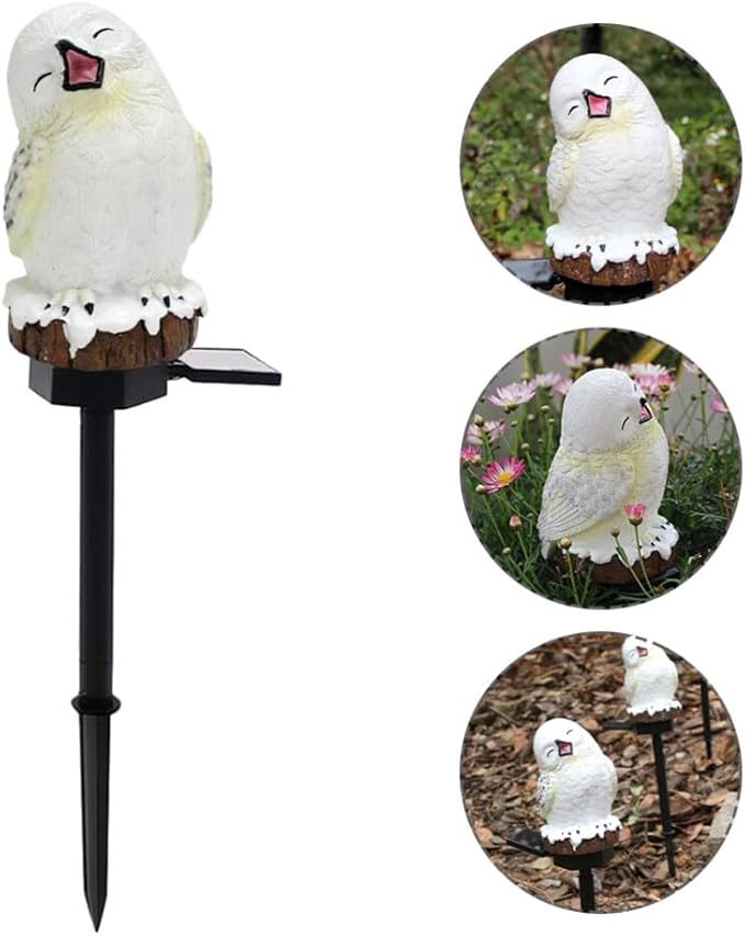 BESPORTBLE Solar Garden Lights Figurine Outdoor Stake Decorative Lights Solar Powered Resin Statue for Yard Patio Lawn Garden Decorations
