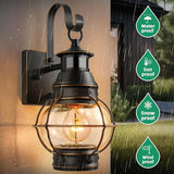 Lamomo 2-Pack Black Motion Sensor Wall Lights, Porch/Garage/Entry