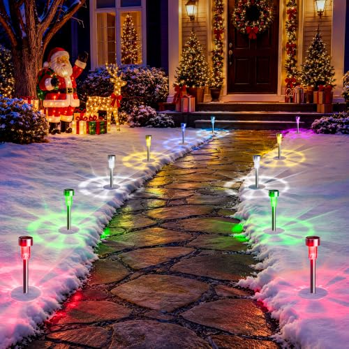 GIGALUMI 24 Pack Solar Christmas Lights Outdoor,Solar Christmas Decorations