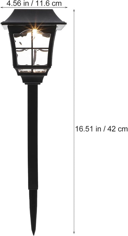 Toyvian 2pcs Solar Yard Lights Solar Wall Lamps Outdoor Waterproof Warm White LED Garden Path Landscape Lighting for Patio and Driveway