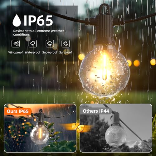 Kawaya G40 Outdoor String Lights 200FT IP65 Waterproof 2700K Patio Light