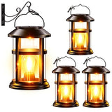 GARPAR Solar Lanterns Outdoor Waterproof with Wall Mount Kit, Upgraded Brighter Hanging Solar Lights for Outside, Auto On/Off Solar Powered Lantern for Garden Yard Patio Porch Decor, Gift for Mom