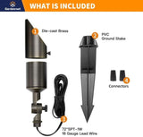 Gardenreet Brass Spot Light - Outdoor Landscape Spotlights Low Voltage, LED 12V Landscaping Uplights All Weather | Lumora