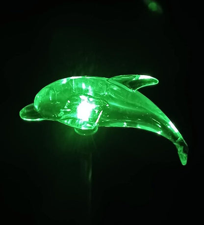 Starry Illuminate 2 PCS Solar Color Changing Dolphin Style Garden Stake Light, Clear