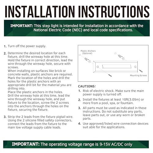 6-Pack Low Voltage 12V AC/DC LED Linear Step Lights, 2W Landscape Lighting, Outdoor Waterproof Accent Lighting Fixtures, Die-cast Aluminum with Classic White Powder Coated Finish