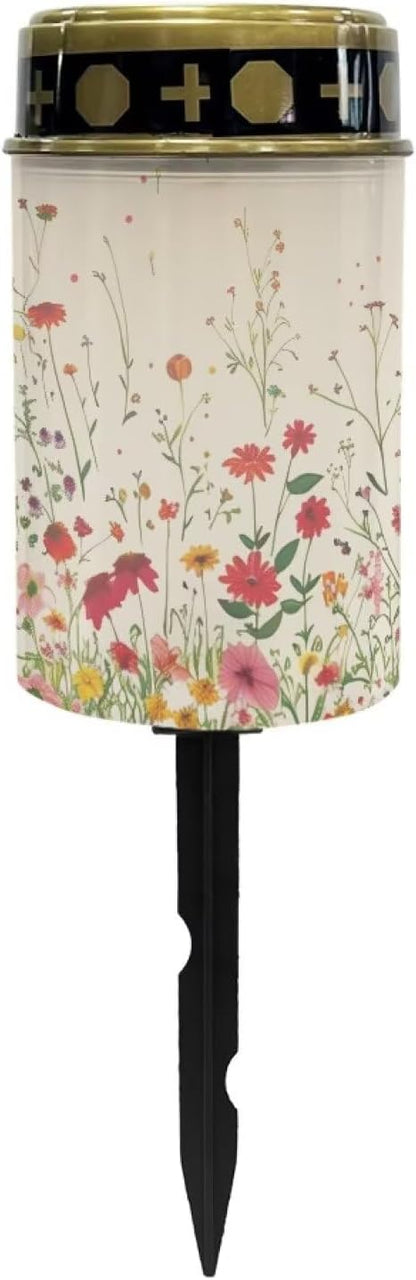 Cute Flowers Solar Led Lights for Outside Solar Memorial Lights for Graves in Memory of Loved Ones Outdoor Decorations