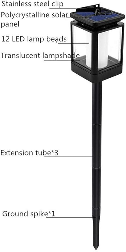 Ulalaza 1Pc Solar Outdoor Lights 12 LED Flickering Flames Torch Light Waterproof Landscape Ligh Auto On/Off Path Lights
