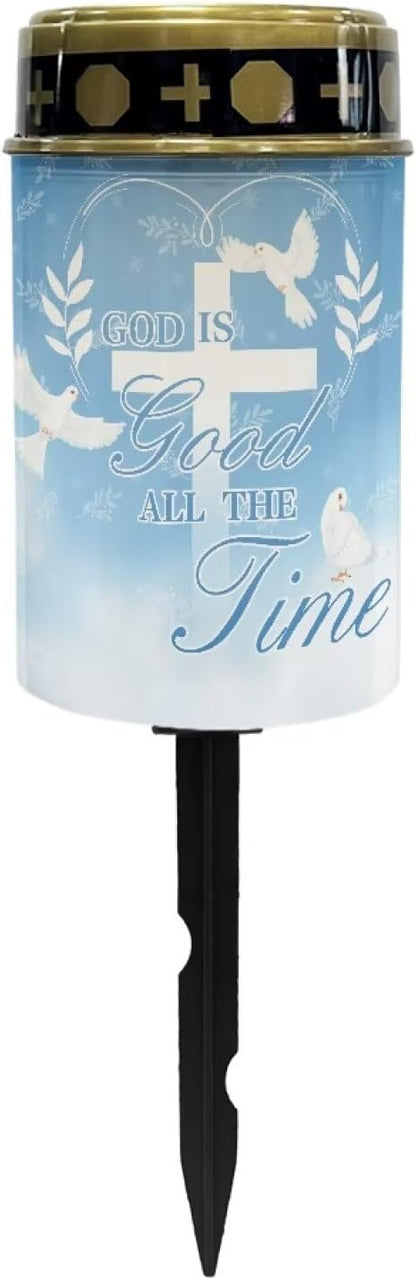 Solar Stake Lights Multipurpose Memorial Cemetery Decorations Solar Powered Lights Landscape Lights Solar Walkway Lights for Outside Patio Yard Pathway - Cross Letter Pigeon