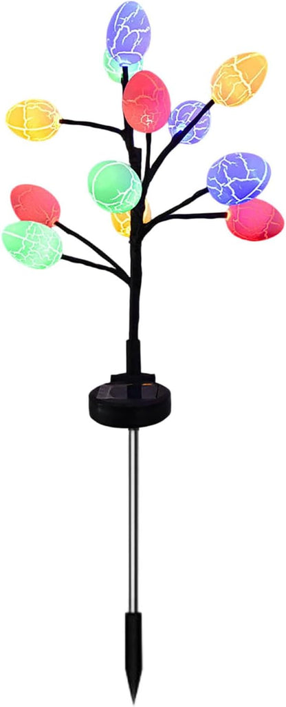 Solar Easter Egg Lights, Colorful Garden Swaying Firefly Light Outdoor Easter Lights Waterproof Solar Stake Light for Pathway Landscape Lawn Yard Porch Patio Spring Easter Decoration (M)