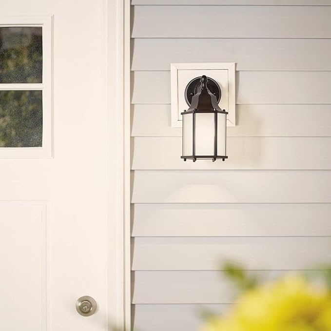 Kichler Chesapeake 10.25" 1 Light Outdoor Wall Light with Clear Beveled Glass in Black
