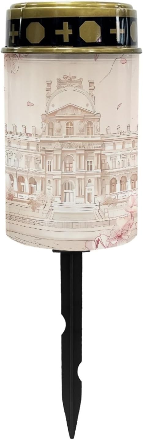 Castle Cemetery Lights - Cute Solar Pathway Lanterns for Outside, Waterproof Solar Stake Lights with Auto On/Off