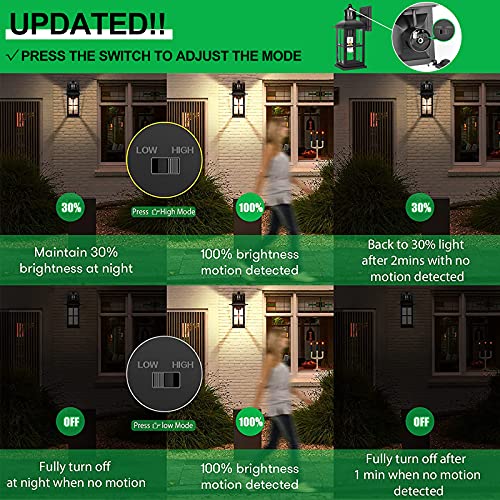 VerRon 13in Motion Sensor Porch Lights, Dusk to Dawn Outdoor Light Fixtures