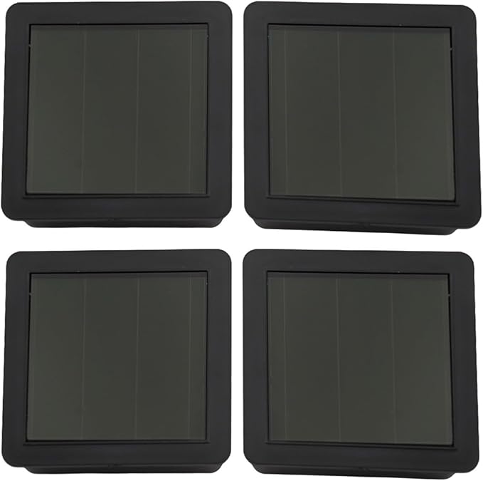 DIY Solar Light Top Panel, LED Rechargeable Square Panel Lampshade Path Lights With Switch, Solar Lanterns Replacement(4Pcs)