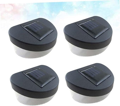 ABOOFAN 4pcs Solar Energy Outdoor Garden Light Led Wall Lamp for Garden Porch Pathway Corridor Black Shell White Light Easy to Install and Remove
