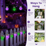 GIGALUMI Halloween Solar Lights Outdoor Solar Hanging Lanterns Outside 12PC