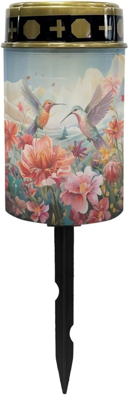 Hummingbird Solar Lights for Gravesites Easy to Install Convenient to Use Garden Solar Lights Waterproof Outdoor Decorative Solar Lights for Cemetery Graveyard Memorial