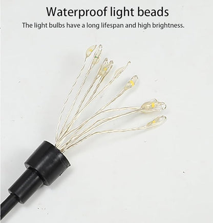 Solar Garden Lights Outdoor Waterproof，2 Pcs Solar Fireworks Garden Lights，8 Lighting Modes, and This is an Outdoor Decorative Ambient Light with 60 LEDs.