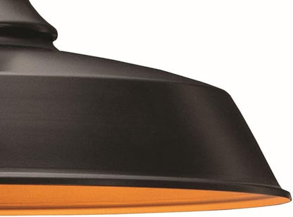 VAXCEL Dorado 14 in. H 1-Light Dark Bronze and Light Gold Dusk to Dawn Sensor Farmhouse Outdoor Wall Sconce, Gooseneck Steel Shade, Dark Sky Compliant for Exterior Porch Patio Front Door or Garage