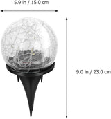 Crackle Globe Light 15cm LED Warm Yellow Outdoor In-ground Garden Pathway Lamp Waterproof for Lawn Patio | Lumora